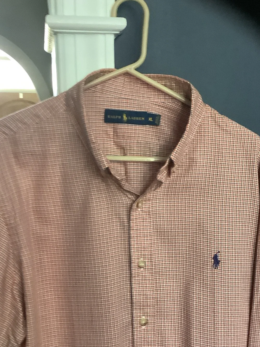 Polo by Ralph Lauren Men's Button-Down Check Shirt - orange, blue